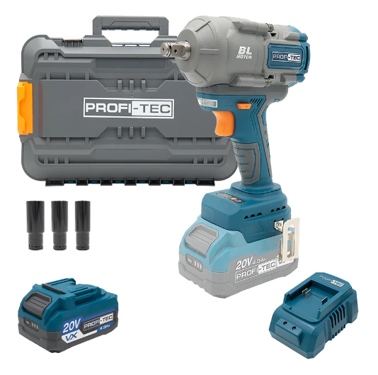 Гайковерт акумуляторний PROFI-TEC PTW1003 ( (4.0 Аг), зарядний пристрій, кейс)